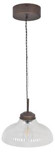 Závesná lampa Fovant Fluted Glass Antique Brass