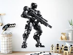 Nalepte.cz Dark robot textilní prelepiteľná nálepka na stenu arch 32 x 47 cm