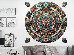 Nalepte.cz Pestrofarebná mandala textilní prelepiteľná nálepka na stenu arch 20 x 20 cm