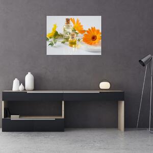Obraz oranžových kvetín (70x50 cm)