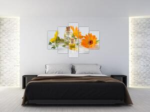 Obraz oranžových kvetín (150x105 cm)