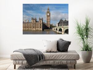 Nalepte.cz Big Ben samolepiaci plagát textilní prelepiteľná nálepka na stenu 45 x 30 cm