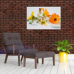 Obraz oranžových kvetín (90x60 cm)