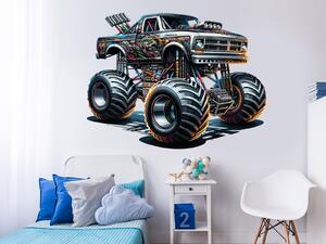 Nalepte.cz Monster truck 01 textilní prelepiteľná nálepka na stenu arch 45 x 34 cm
