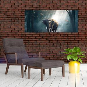 Obraz slona v džungli (120x50 cm)