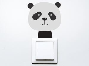 Nalepte.cz Panda na vypínač textilní prelepiteľná nálepka na stenu 10 x 11 cm