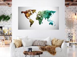Nalepte.cz Farebná mapa sveta textilní prelepiteľná nálepka na stenu 48 × 27 cm