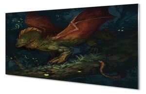 Sklenený obraz Zelený drak v lese 120x60 cm 2 Prívesky