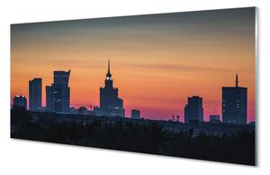 Sklenený obraz Sunset panorama Varšavy 120x60 cm 2 Prívesky