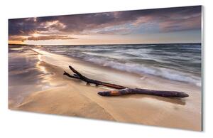 Sklenený obraz Gdańsk Beach sea sunset 100x50 cm 2 Prívesky