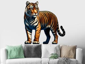 Nalepte.cz Tiger textilní prelepiteľná nálepka na stenu arch 44 x 45 cm