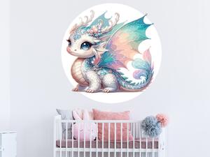 Nalepte.cz Kúzelný dráčik textilní prelepiteľná nálepka na stenu arch 20 x 20 cm