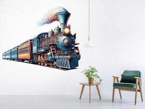 Nalepte.cz Parný vlak textilní prelepiteľná nálepka na stenu arch 47 x 39 cm