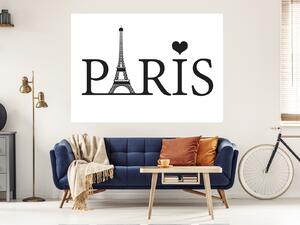 Nalepte.cz Nápis Paris so srdiečkom nálepka na stenu šírka 20 cm
