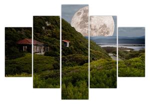Obraz krajiny s mesiacom (150x105 cm)