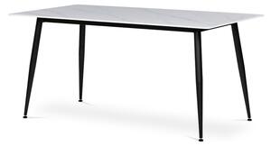 Jedálenský stôl LUCIAN biely mramor/čierna, šírka 160 cm