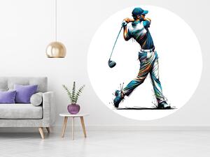 Nalepte.cz Golfista 03 textilní prelepiteľná nálepka na stenu arch 20 x 20 cm