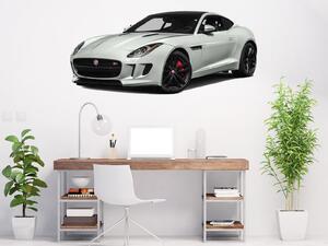 Nalepte.cz Jaguar F-Type textilní prelepiteľná nálepka na stenu 48 x 22 cm