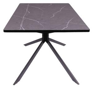 Jedálenský stôl JACOB sivý mramor/čierna