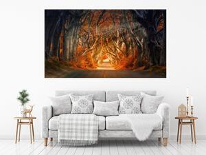 Nalepte.cz Prekrásna alej textilní prelepiteľná nálepka na stenu 48 x 27 cm