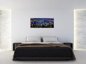Obraz nočného mesta (120x50 cm)