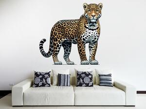Nalepte.cz Leopard textilní prelepiteľná nálepka na stenu arch 20 x 19 cm