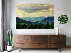 Nalepte.cz Lesy v horách textilní prelepiteľná nálepka na stenu 45 x 30 cm