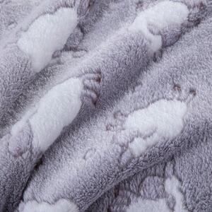 Obojstranná deka OVEČKA s ovečkami svetlošedá 150 x 200 cm