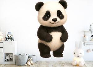 Nalepte.cz Panda textilní prelepiteľná nálepka na stenu arch 11 x 20 cm