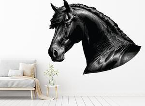 Nalepte.cz Hlava koňa textilní prelepiteľná nálepka na stenu arch 47 x 38 cm