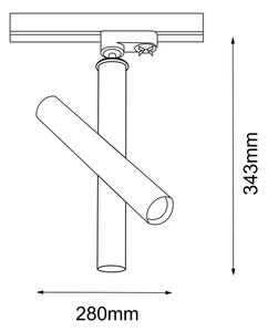 Amplex 8896 - Bodové svietidlo do lištového systému AKADI 1xGU10-MR11/15W/230V