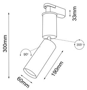 Shilo 6612 - Bodové svietidlo do lištového systému SHIMA 1xGU10/15W/230V čierna