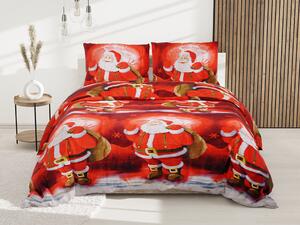 Bavlnené obliečky SANTA A MESIAC červené + obliečka na vankúšik 40 x 50 cm zadarmo