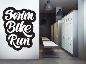 Nalepte.cz Swim Bike Run nálepka na stenu 15 x 20 cm