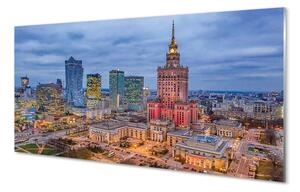 Sklenený obraz Warsaw Panorama západu slnka 140x70 cm 2 Prívesky