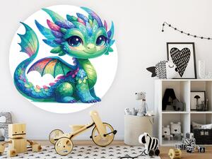 Nalepte.cz Farebný drak textilní prelepiteľná nálepka na stenu arch 20 x 20 cm