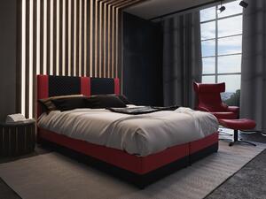 Kontinentálna posteľ 140 cm Pecos Comfort (ekokoža + čierna + červená) (s matracom a úložným priestorom). Vlastná spoľahlivá doprava až k Vám domov. 1056266