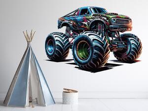 Nalepte.cz Monster truck 03 textilní prelepiteľná nálepka na stenu arch 47 x 31 cm