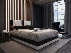 Kontinentálna posteľ 140 cm Pecos Comfort (ekokoža + biela + čierna) (s matracom a úložným priestorom). Vlastná spoľahlivá doprava až k Vám domov. 1056264