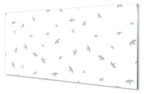 Nástenný panel  šedej vtákov 100x50 cm