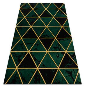 Koberec EMERALD exkluzívny 1020 glamour, mramor, trojuholníky zeleno/ zlatý