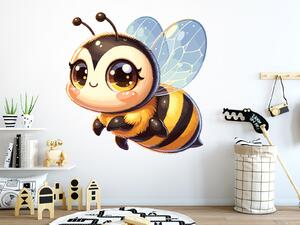 Nalepte.cz Včielka textilní prelepiteľná nálepka na stenu arch 20 x 20 cm