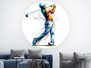 Nalepte.cz Golfista 01 textilní prelepiteľná nálepka na stenu arch 45 x 45 cm