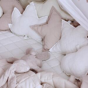 Cotton & Sweets Ľanový vankúš hviezda púdrovo ružová 50 cm