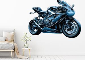 Nalepte.cz Modrá motorka textilní prelepiteľná nálepka na stenu arch 47 x 34 cm