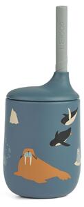 Silikónový hrnček so slamkou Ellis Arctic Sea 230 ml