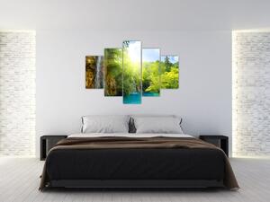 Obraz - vodopády v pralese (150x105 cm)