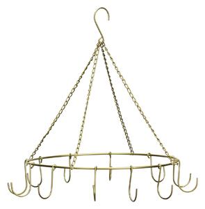 Kovový vešiak s háčikmi Antique Brass Ø 38 cm