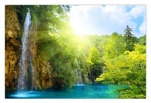 Obraz - vodopády v pralese (90x60 cm)