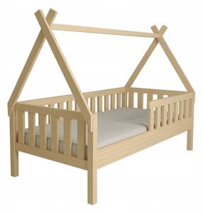 Detská domčeková posteľ z masívu borovice TEA - 200x90 cm - prírodná